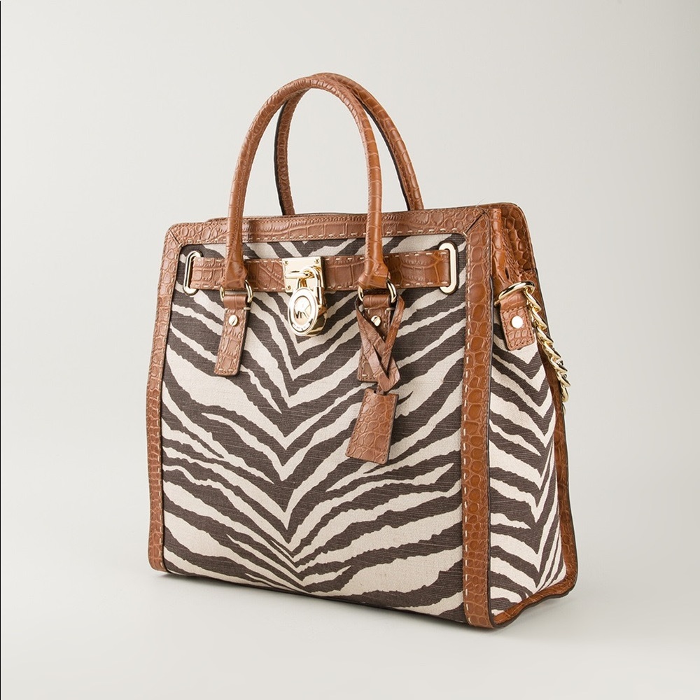 MICHAEL Michael Kors Zebra Print Hamilton Shoulder Tote
